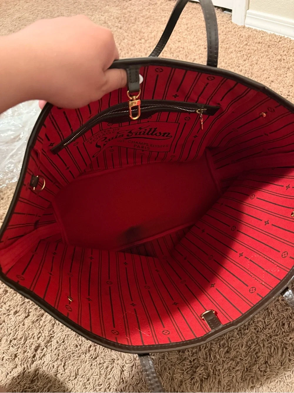 Louis Vuitton Neverfull MM tote bag in Damier Ebène Canvas G11122